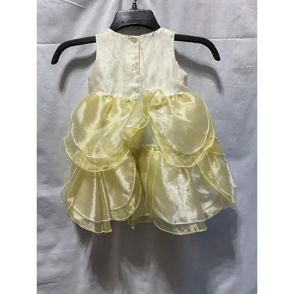 Holiday Editions‎ Toddler 2T Layered Holiday Dress, White/Yellow